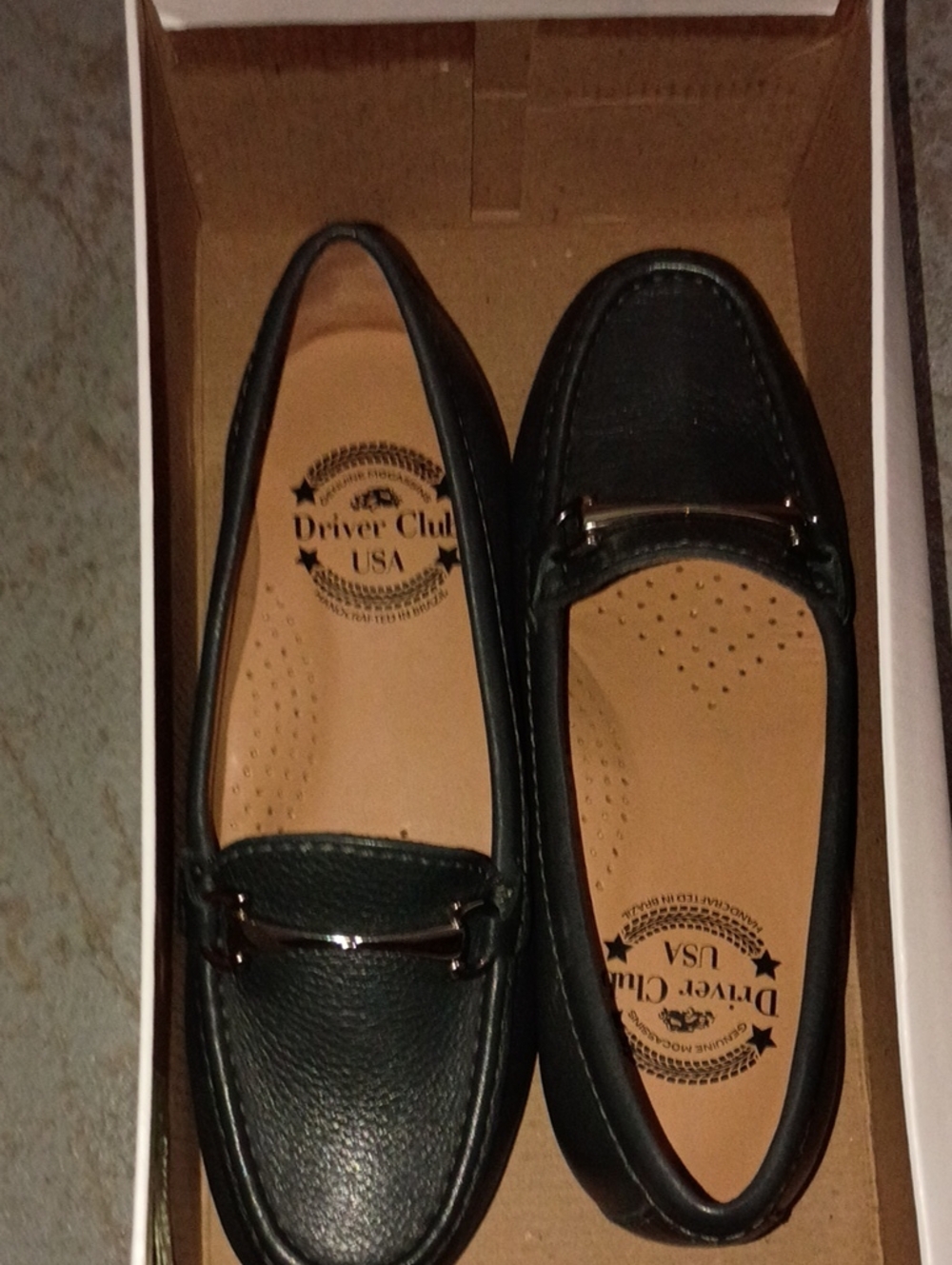 Driver Club USA Black Slip-On Loafers with Metal Bit